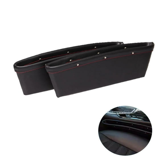 AUQ 2Pcs Car Seat Gap Filler,Universal Car Organizer Storage,Car Seat Organizer for Preventing Item Loss,Black