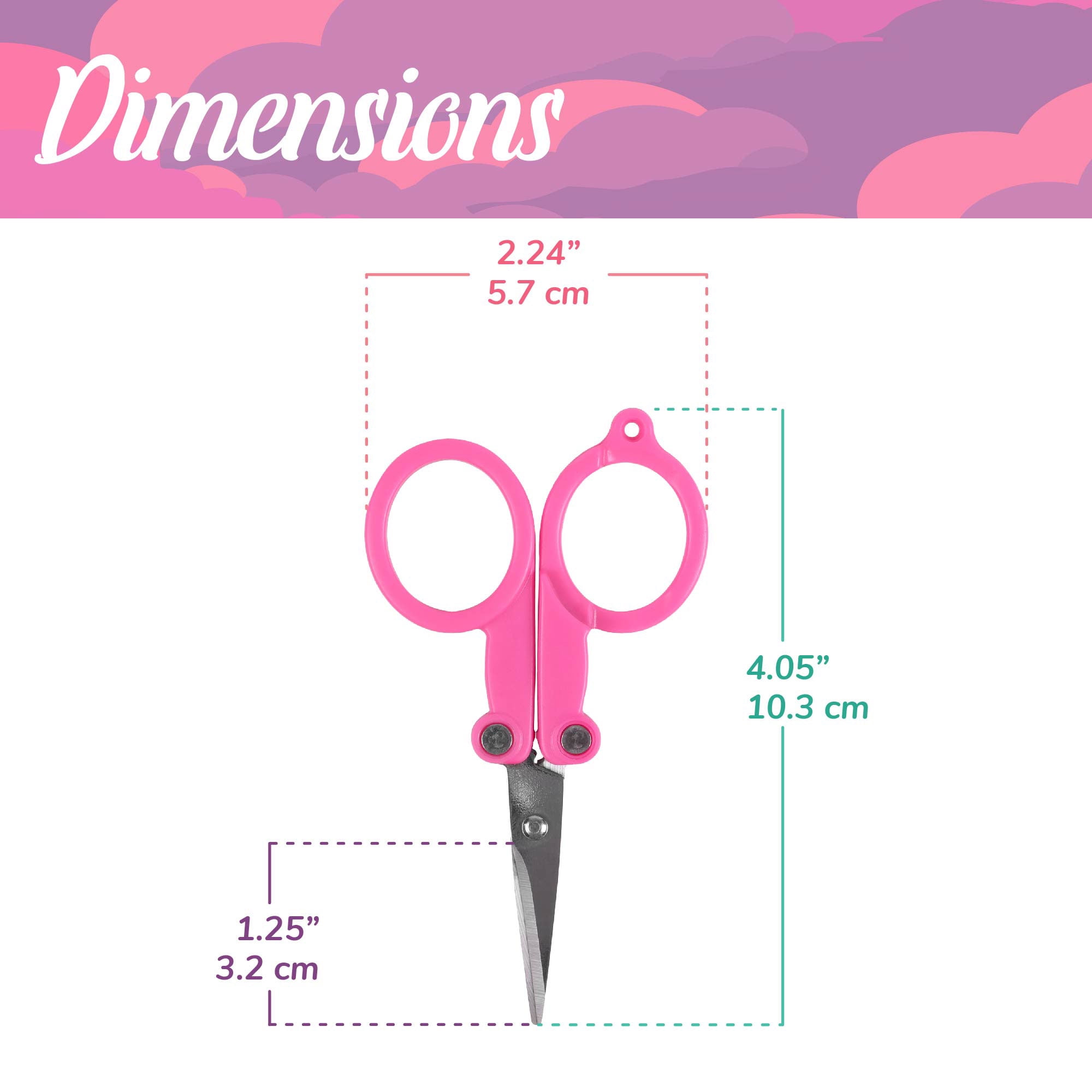 JubileeYarn Pocket Pal Folding Scissors TSA Compliant and Portable, Compact, Safe Travel Scissors, Stainless Steel Retractable, Blue Bestie - 1 Unit