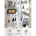 thumbnail image 6 of Sheer Curtains 63 Inch Length 2 Panels Set for Bedroom, Cartoon Tractor Semi Sheer Curtains for Windows, Cute Grey Digger Shovel Truck Voile Window Treatments Rod Pocket Curtain, 6 of 7