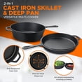 thumbnail image 5 of KICHLY Pre-Seasoned Cast Iron Combo Cooker Dutch Oven with Skillet Lid, 3.2 Quart 10.25 Inch Dual Function Cast Iron Pot & Pan for Baking, Frying, Roasting & Camping, Black, 5 of 7