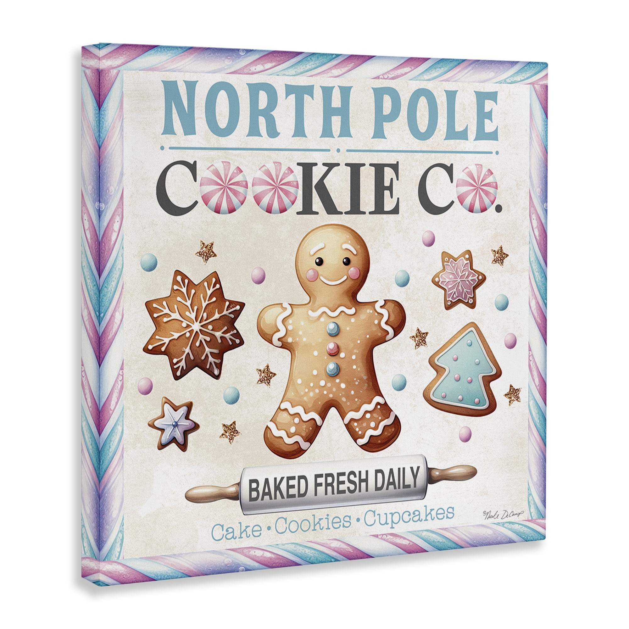 Stupell Industries Gingerbread Cookie Co Holiday Painting Gallery Wrapped Canvas Art Prints Wall Art, 24 x 24
