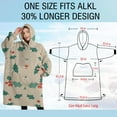 thumbnail image 4 of Oversized Wearable Blanket Hoodie,Beige Christmas Holly Pattern Sherpa Blanket Hoodie with Super Pockets,Super Warm Fuzzy Pullover for Women & Men, 4 of 6