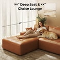 thumbnail image 6 of PATBRELA Sectional Sofa, 101" L-Shaped Deep Seat Cloud Couch, Modular Sofa with Back Cushion for Living Room Bedroom, PU Leather, No Assembly Required, Brown (Left Facing Chaise), 6 of 10