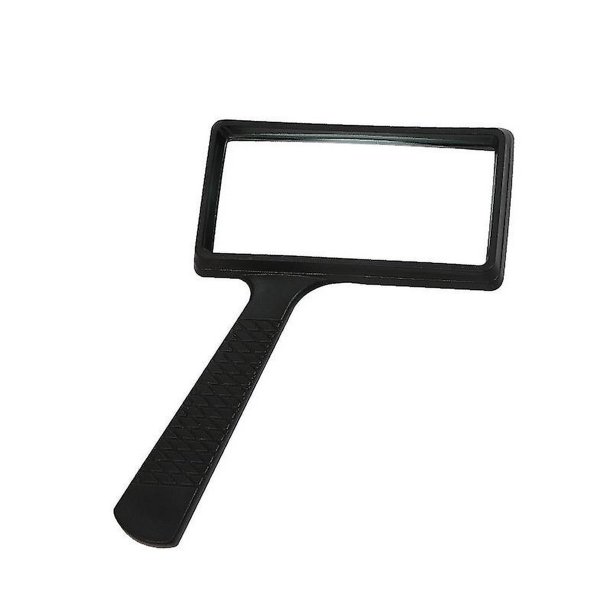 Lupa de mano 5X, lupa rectangular, lente de vidrio resistente a los arañazos