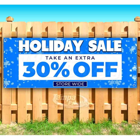 Holiday Sale 30% Off 13 oz Vinyl Banner With Metal Grommets