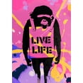 thumbnail image 4 of Stephen Chambers 11x14 Gold Ornate Wood Framed With Double Matting Wall Art Titled - Monkey Live Life, 4 of 6