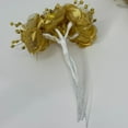 thumbnail image 6 of satin pearl flower, gold. pack of 72, 6 of 7