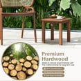 thumbnail image 4 of Topbuy 1PC Patio Hardwood End Table Square Side Table with Slatted Tabletop Small Coffee Bistro Table Indoor Outdoor Side Table, 4 of 9