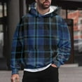 thumbnail image 2 of KDFJPTH Hoodie Sweatshirt for Men Hoodies Pullover Plaid Print Dark Blue S, 2 of 3