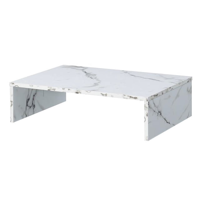 Pemberly Row Contemporary Wood Small Monitor Riser for TVs up to 23" in White