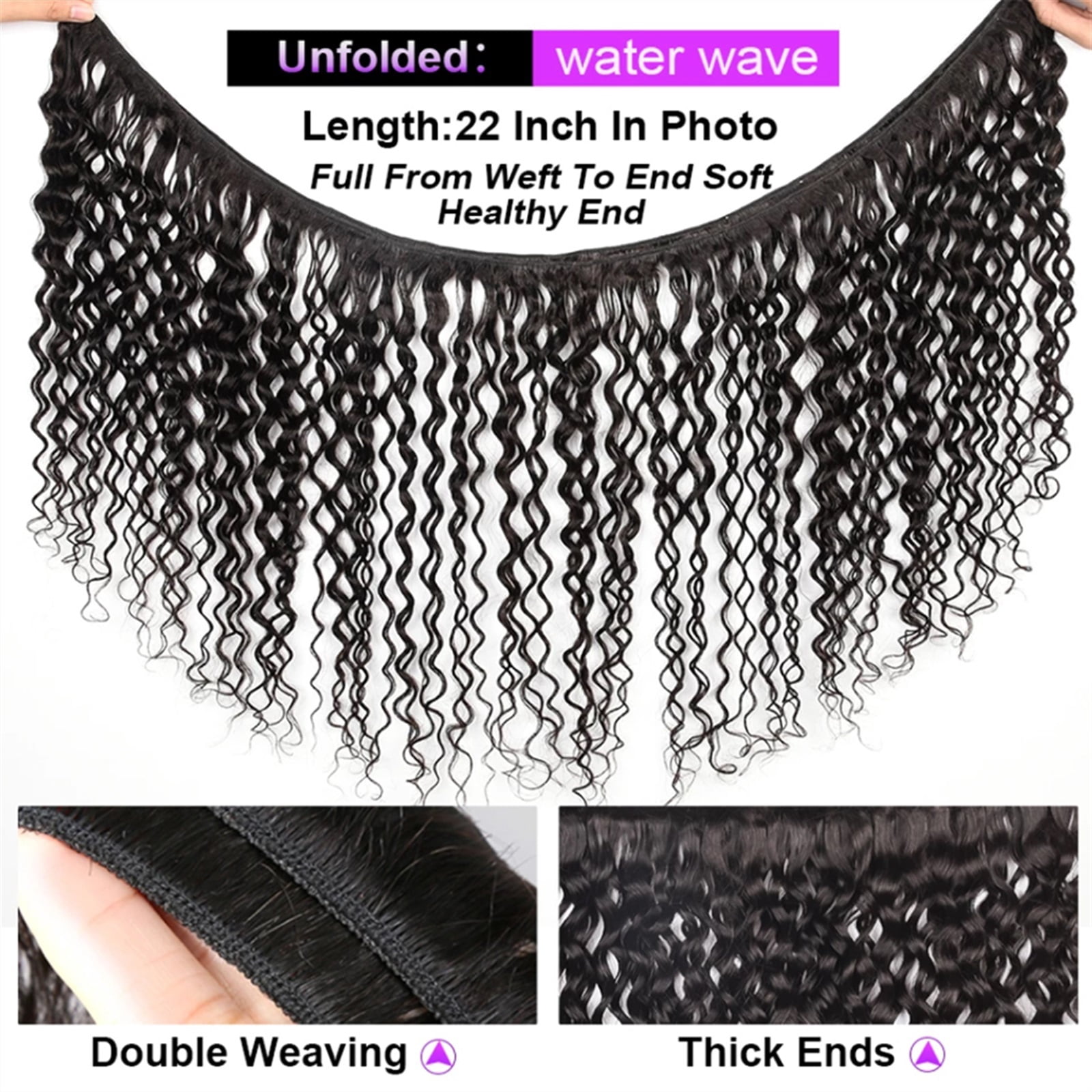 Water Wave Human Hair Bundles 12A Brazilian Human Hair Weave 1/3/4PC Natural Black Curly Hair 100g/pc Virgin Hair Extensions Natural