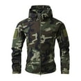 thumbnail image 4 of Luwomo Mens Jackets Mens Zip Up Long Sleeve Hooded Fleece Camo Print Lined Outerwear Fall Winter Loose Fit Outerwear Regular Blouses Camouflage,S, 4 of 6