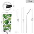 thumbnail image 3 of 20oz Stainless Steel Tumbler with Straw, Double Wall Insulated Travel Tumbler Green Ginkgo Biloba, 3 of 8