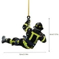 thumbnail image 3 of SLYNSHome Christmas Firefighter Ornament,1.57 Inch Personalized Firefighter Figurine Hanging Pendant for Xmas Tree 2D Flat Fireman Shape Sign Gifts for Firefighter Husband Dad Son (Black), 3 of 6