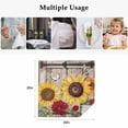 thumbnail image 5 of Sunflowers Cloth Napkins, Retro Flower Barn Doors Butterfly Farmhouse Brown Washable and Reusable Dinner Napkins Set of 8, Table Napkin for Kitchen Party Birthday Wedding Hotel Housewarming 20"x20", 5 of 9