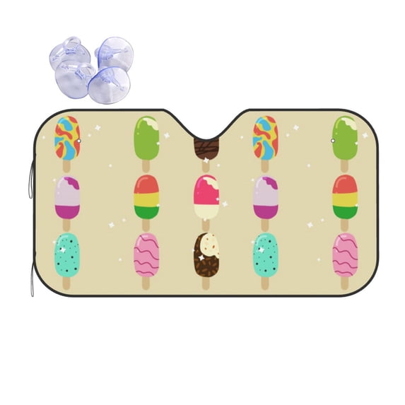 XMXY Car Sun Shade Windshield, Cute Sparkle Ice Cream Automotive Front Window Sun Visor for Cars SUV Trucks, Small Size