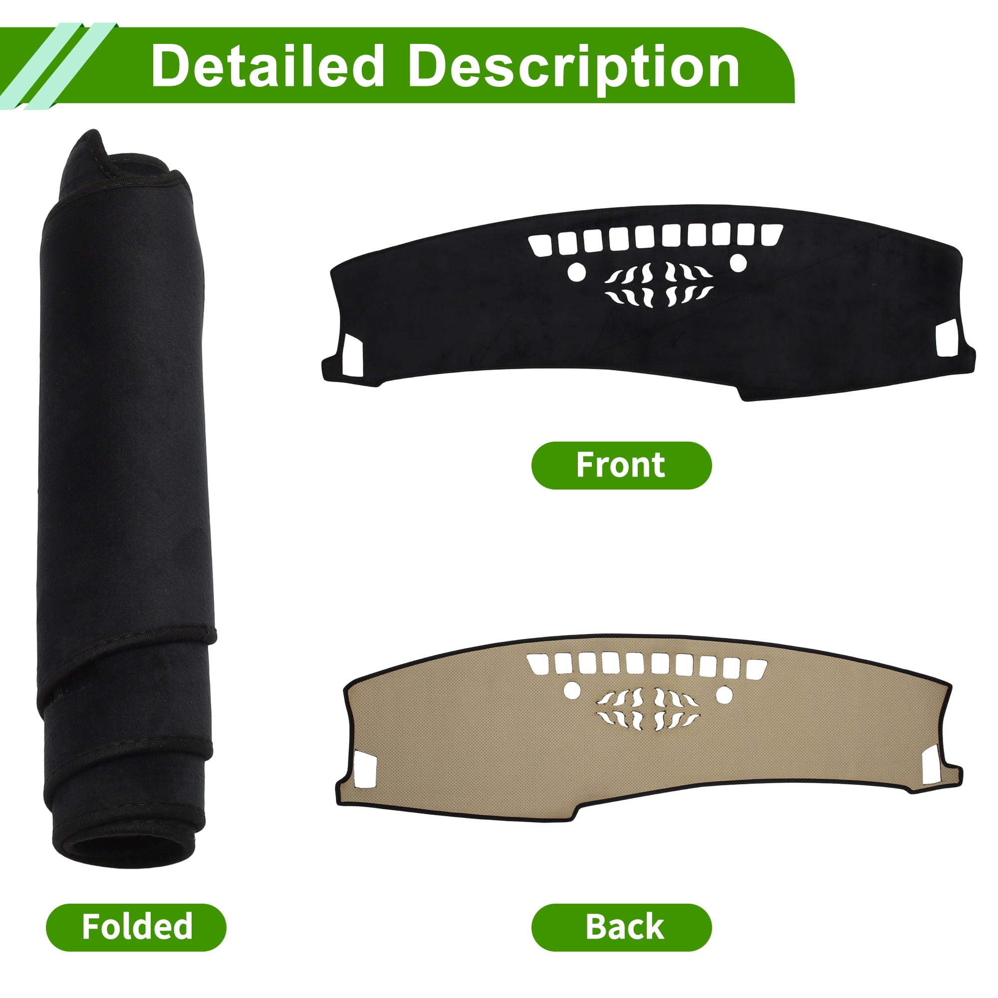 Unique Bargains Dashboard Cover for Kia Seltos 2024-2025 Dash Cover Mat Carpet Center Console Dash Cover Mat Car Interior Anti-Slip Flannel Black 1 Pc
