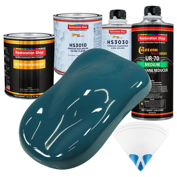 Transport Blue Premium Quart URETHANE BASECOAT CLEARCOAT Car Auto Body Paint Kit