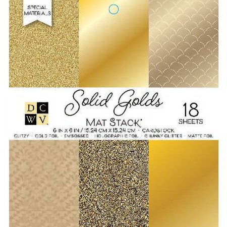 UPC: 0611356303280 | DCWV Cardstock Stack 6 X6  18/Pkg-Golds W/Specialty Finishes