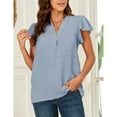 thumbnail image 3 of Blusa de manga corta de jacquard,Blusa de manga corta de jacquard Blusa de jacquard Blusa de manga corta superior Diseño a prueba de futuro, 3 of 6