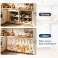 thumbnail image 3 of Orange White Pumpkin Fall Sink Skirt for Bathroom, Self-Adhesive Under Sink Curtain, Thanksgiving Weeping Leaves Hide Pipes & Storage Fabric Cabinet Skirt Cover for Kitchen Laundry 32"x55", 3 of 8
