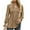 Khaki, variant on Womens Fashion T-Shirts Solid Color Pull-Up Bubble Sleeve V-Neck Tied Long Sleeved Casual Loose Pullover White