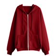 thumbnail image 6 of KDFJPTH Women Sweatshirts Solid Long Sleeve Zipper Hooded Coat Pocket Cool Hoodies Top, 6 of 6