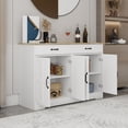 thumbnail image 6 of 47.95" Farmhouse Buffet Cabinet Storage Sideboard with 2 Drawers and 4 Doors for Dining Living Room Kitchen Cupboard-White, 6 of 8