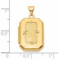 thumbnail image 3 of 14K Yellow Gold 14Ky Diamond-Cut Brushed 20mm Rectangular Locket (27.4 X 15.1) Made In China -Jewelry By Sweet Pea, 3 of 8