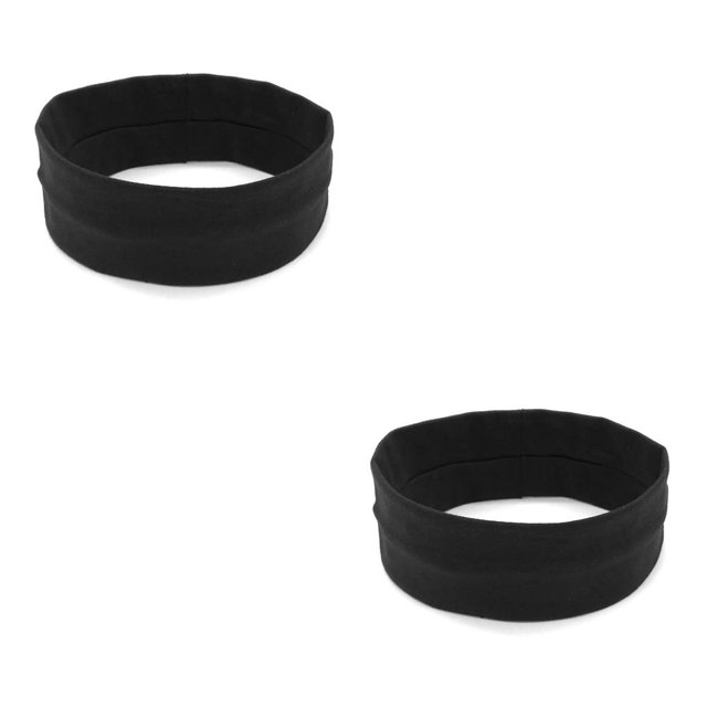 Minnieouse Diadema deportiva para Yoga a la moda, banda para el sudor sólida ajustable para Fitness, accesorios para el cabello para niñas de 2piezas Negro