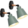 thumbnail image 1 of 2 Packs Industrial Vintage Wall Sconces Ceiling Light Fixtures E27 Metal Adjustable Retro Indoor Wall Lamp for Bedroom Kitchen Restaurant (Green), 1 of 5