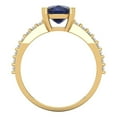 thumbnail image 4 of 3.96ct cushion cut blue sapphire 14k yellow gold Bridal Wedding Engagement Promise Anniversary Ring for Women size 5.75, 4 of 7