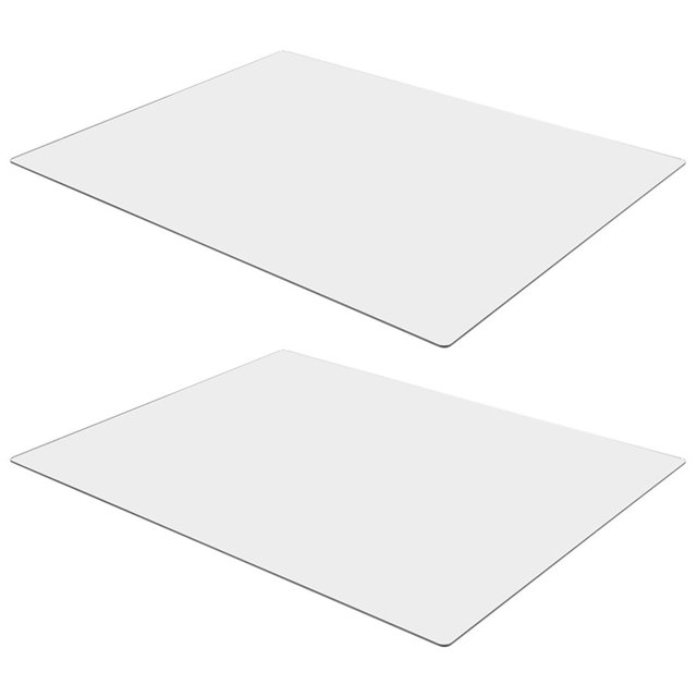 HLONK 2 Pcs Acrylic Mirror Tile Mirrors Rounded Corner Makeup Wall Self-adhesive Decorative Durable Light for