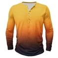 thumbnail image 2 of gbyLJF Men's Gradient Printed Shirt Regular Fit Long Sleeve Button Down Round Neck Top Lightweight Semi-open Casual Pullover, 2 of 4