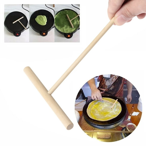 Niceauty Crepe Spreader Pancake Making Tool Wood 1Pcs for Home Cooks Baking