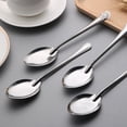 thumbnail image 4 of Juego de 100 cucharas de cena (16 cm), cuchara de acero inoxidable plateada, cucharada pulida espejo, para el hogar, cocina, restaurante, apto para lavavajillas, 4 of 6