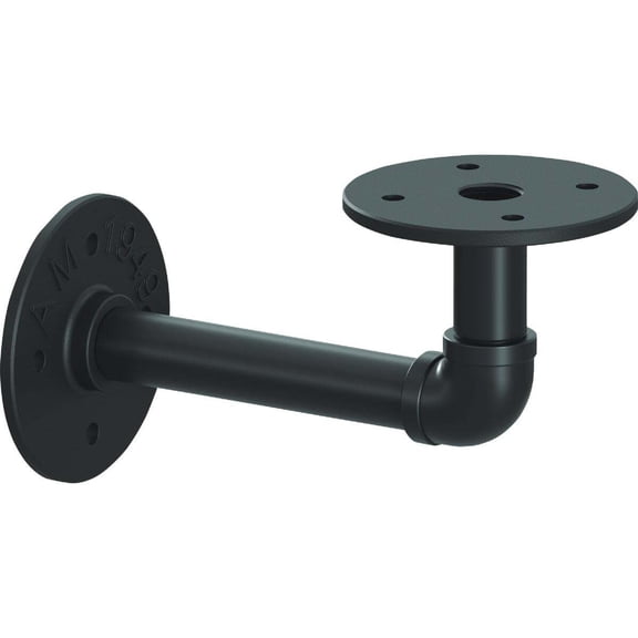 Knape & Vogt Birmingham 8 In. Black Elbow Pipe Shelf Bracket RP-201BREL-8BK