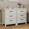 thumbnail image 5 of Heynemo White 3-Drawer Nightstand, Modern Wood Bedside Table & Small Accent Dresser for Bedroom, Living Room, Entryway Hallway Storage, 5 of 8