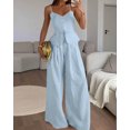 thumbnail image 2 of Women's Halter Vest and Wide Leg Pants Set, Tie Front Sleeveless Two Piece Outfit, 2 of 2