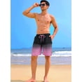 thumbnail image 2 of APTRO Mens Swim Trunks 9 inch Bathing Suit With Zipper Pockets Quick Dry Mesh Liner Swim Shorts Board Shorts Swimsuit Beach Shorts Grid Dark Pink M, 2 of 7