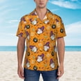 thumbnail image 2 of Fotbe Halloween Witches Gnome Hawaiian Shirt for Men Unisex Summer Beach Casual Short Sleeve Cotton Linen Button Down Shirts-Small, 2 of 5
