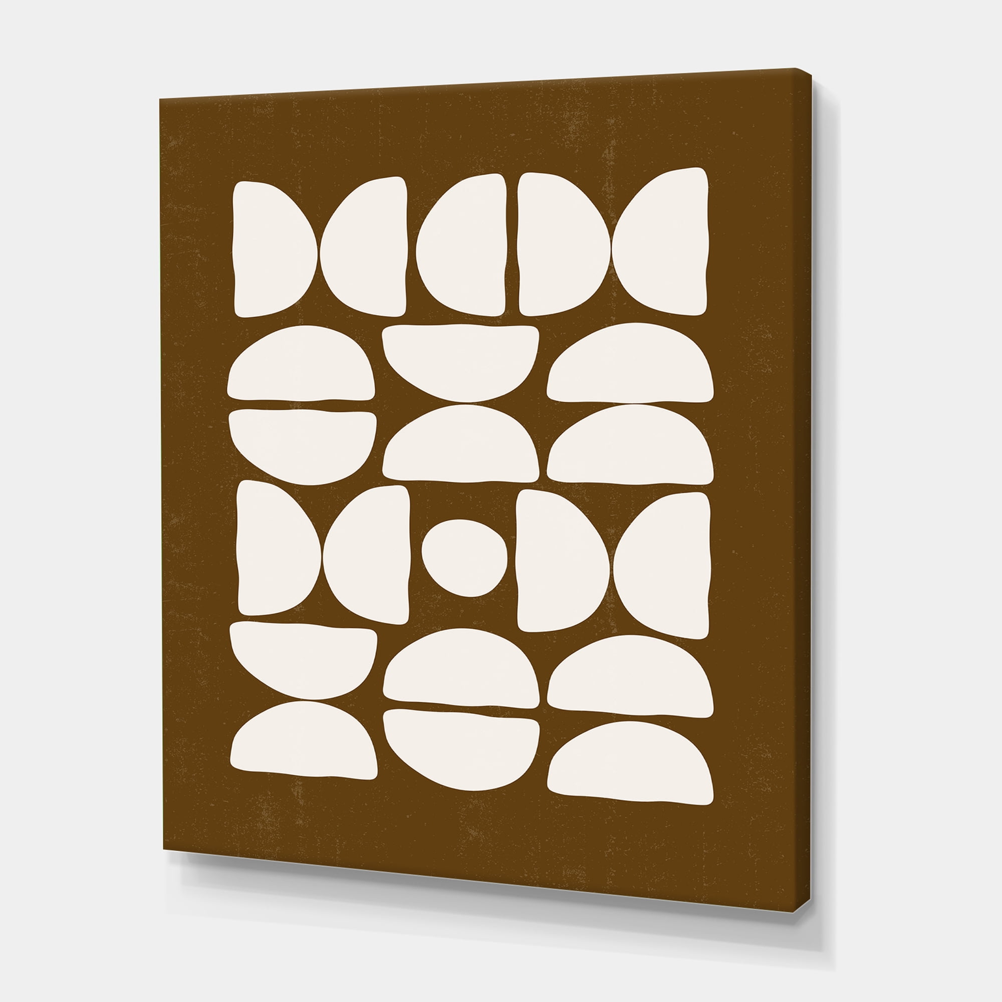 Abstract Minimal Half Moons Composition 12 in x 8 in Painting Canvas Art Print, by Designart