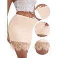 thumbnail image 3 of DARING DIVA Women's Anti-Static Above Knee Half Slip Lace Hem Under Dresses L Beige, 3 of 6