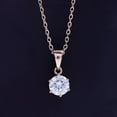 thumbnail image 3 of AFFY 1CT 6.5MM Round Moissanite Pendant Necklaces for Women in 18K Rose Gold over Sterling Silver, 3 of 8