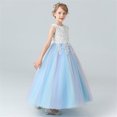 thumbnail image 1 of Cadeau pour Fille, Costume de Princesse à Imprimé Papillon, Robe Mignonne pour Enfants, Robe Loli à Col Rond, Manches Courtes, Nœud Brodé, Robe Princesse à Manches Bouffantes, 1 of 2