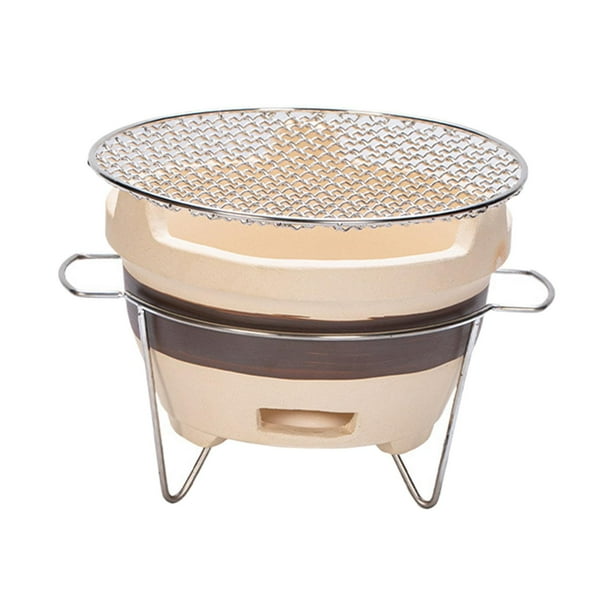 Pequeña parrilla de carbón, estufa de camping, barbacoa doméstica, estufa de arcilla, japonesa Estilo C Zulema Estufa de barbacoa de cerámica