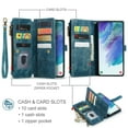 thumbnail image 6 of for Samsung Galaxy S21 Plus Case Wallet for Women and Men, Samsung Galaxy S21 Plus Case, PU Leather Magnetic Flip Strap Wristlet Zipper Card Holder Wallet Business Phone Cover for S21 Plus, Blue, 6 of 10