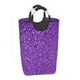 thumbnail image 2 of Bingfone Glitter Purple Laundry Hamper,Large Canvas Fabric Lightweight Storage Basket Toy Organizer Dirty Clothes Collapsible, 2 of 6