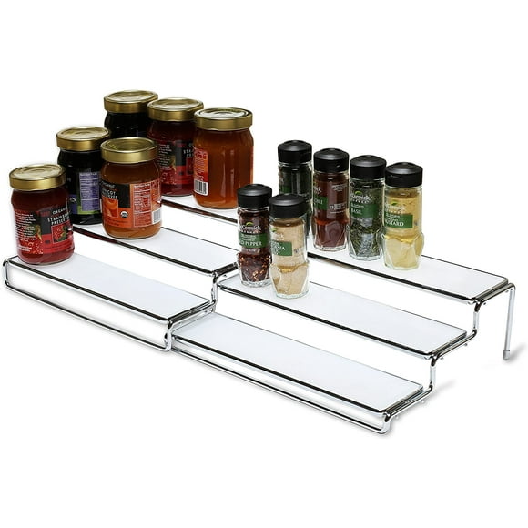 Spice Rack 3 Tier Expandable Cabinet Spice Organizer Step Shelf Organizer (31.75 ~ 63.50 cm)