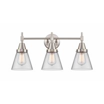 447-3W-SN-G62 Innovations Lighting Cone - 3 Light Bath Vanity-11 Inches Tall and 24.25 Inches Wide-Satin Nickel Finish-Clear Glass Color